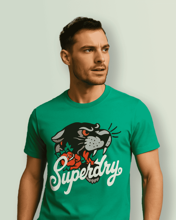 Green Lion Print Superdry T-shirt