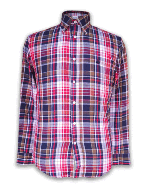 BROOKS BROTHER NAVY AND WHITE CHECK SHIRT