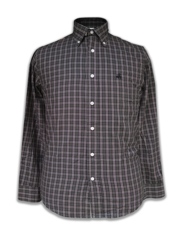 BROOKS BROTHER GREY AND GREEN CHECK SHIRT